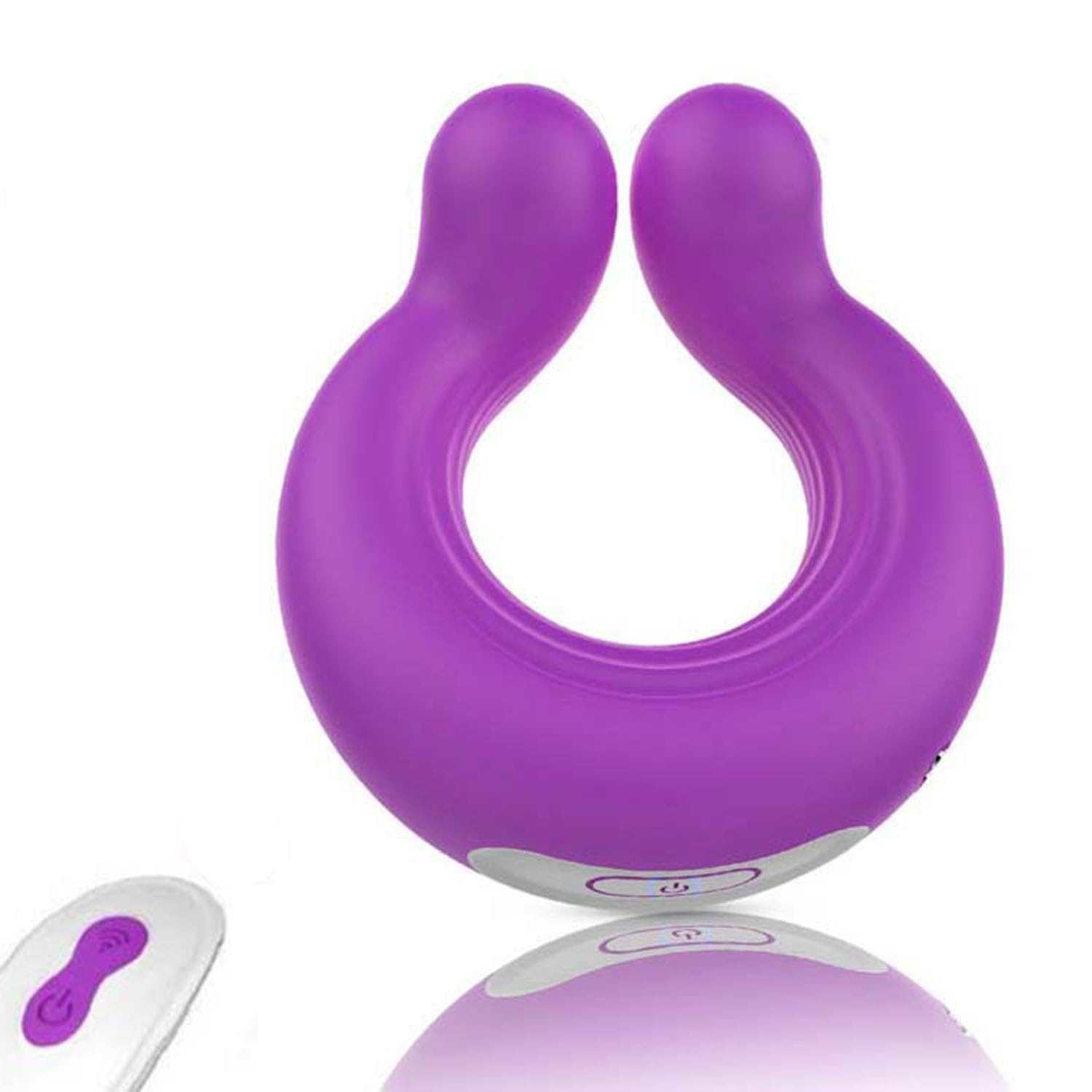 Invisible wearable penis ring vibrator with 10 vibrations; clitoral and G-spot stimulation; medical silicone; quiet design.