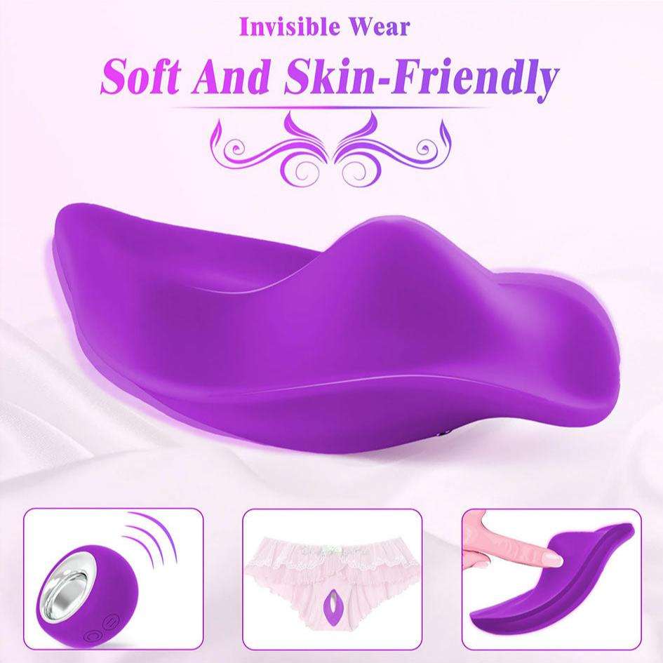 Soft and skin-friendly wearable panty vibrator, made from supple silicone for discreet pleasure.