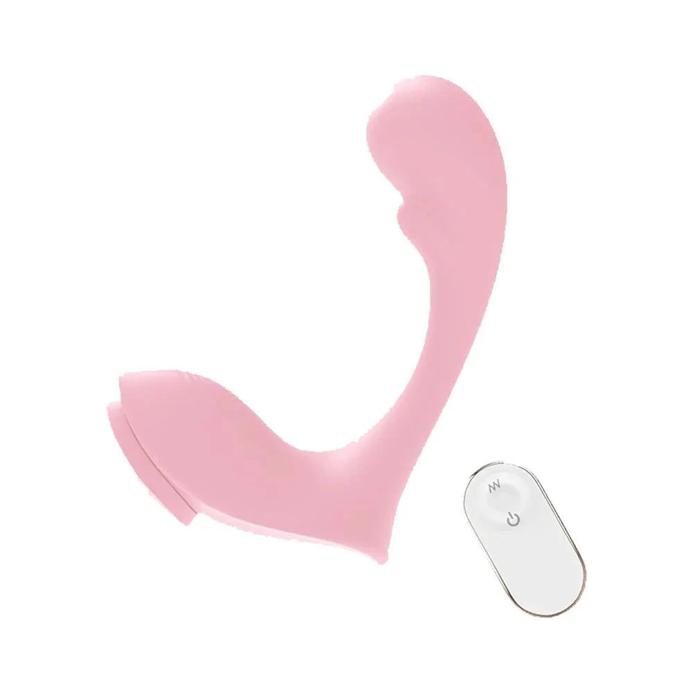 Remote-controlled wearable magnetic vibrating egg, discreet design, pink color, with remote control.