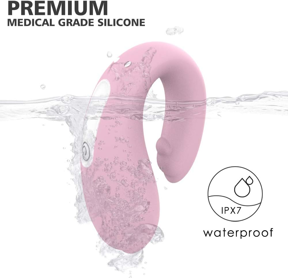 Premium medical grade silicone pink remote-controlled dolphin clitoral vibrator in water, IPX7 waterproof design.