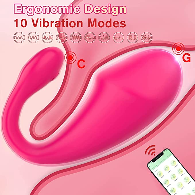 Tadpole APP vibrator with ergonomic design and 10 vibration modes.
