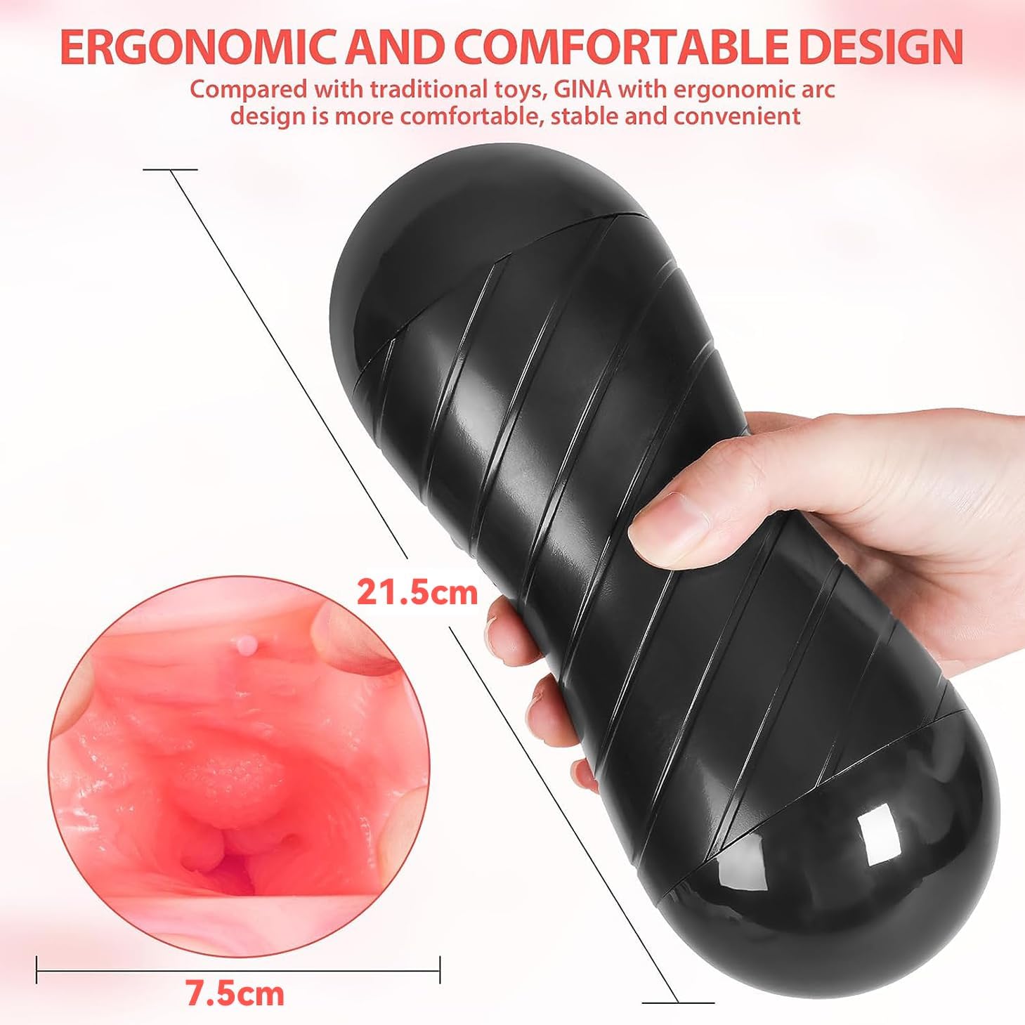 Realistic Channel Texture Men's Masturbator with Ergonomic Design and Concealed Shell.