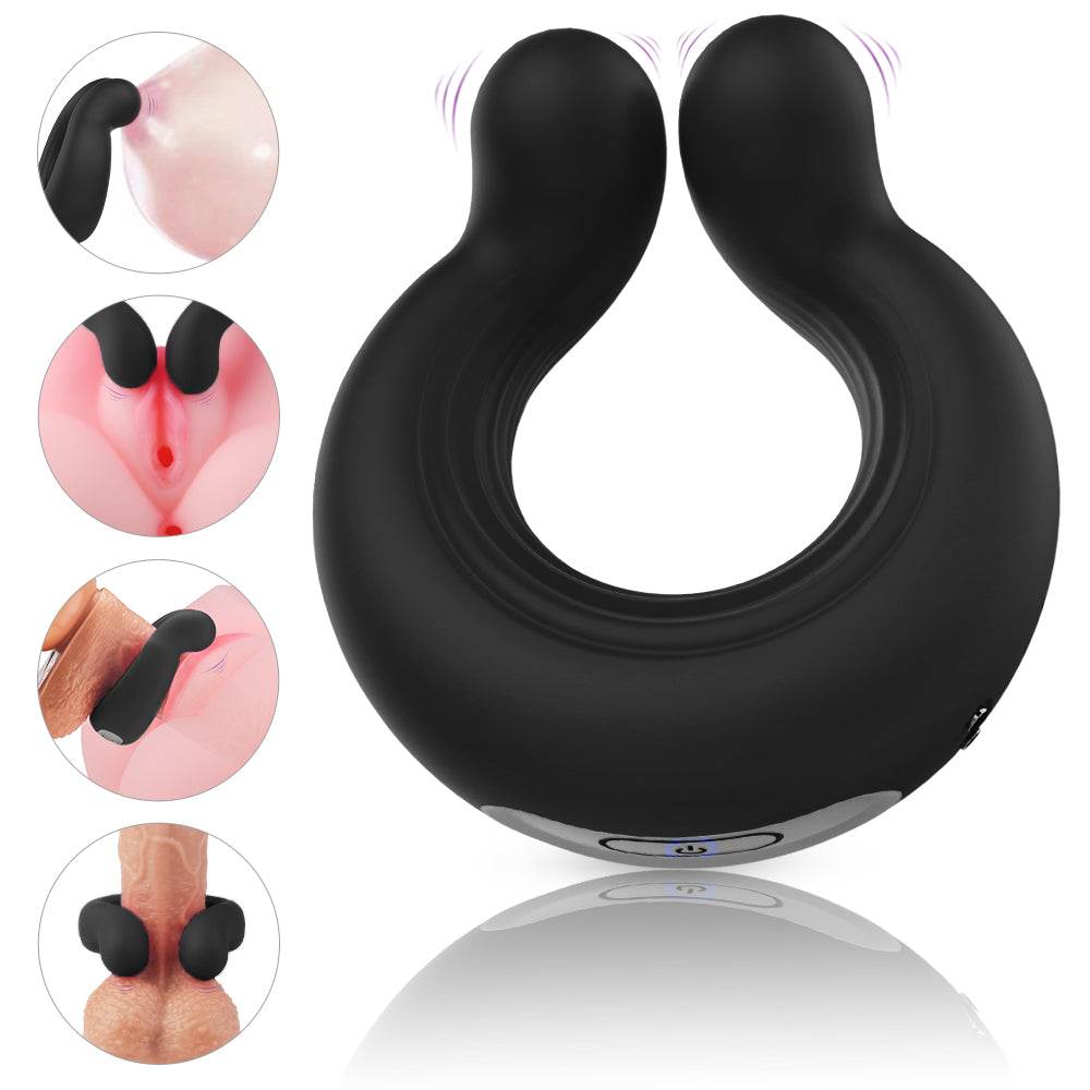Invisible wearable penis ring vibrator with 10 vibration modes, featuring a soft silicone design for clitoral stimulation and G-spot massage.