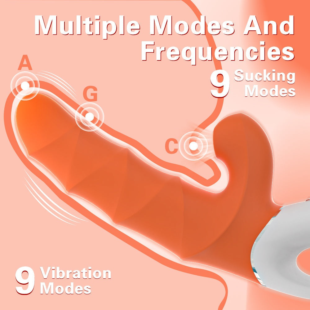 2-in-1 Greedy Girl dual-control suction vibrator with ribbed design and multiple modes.