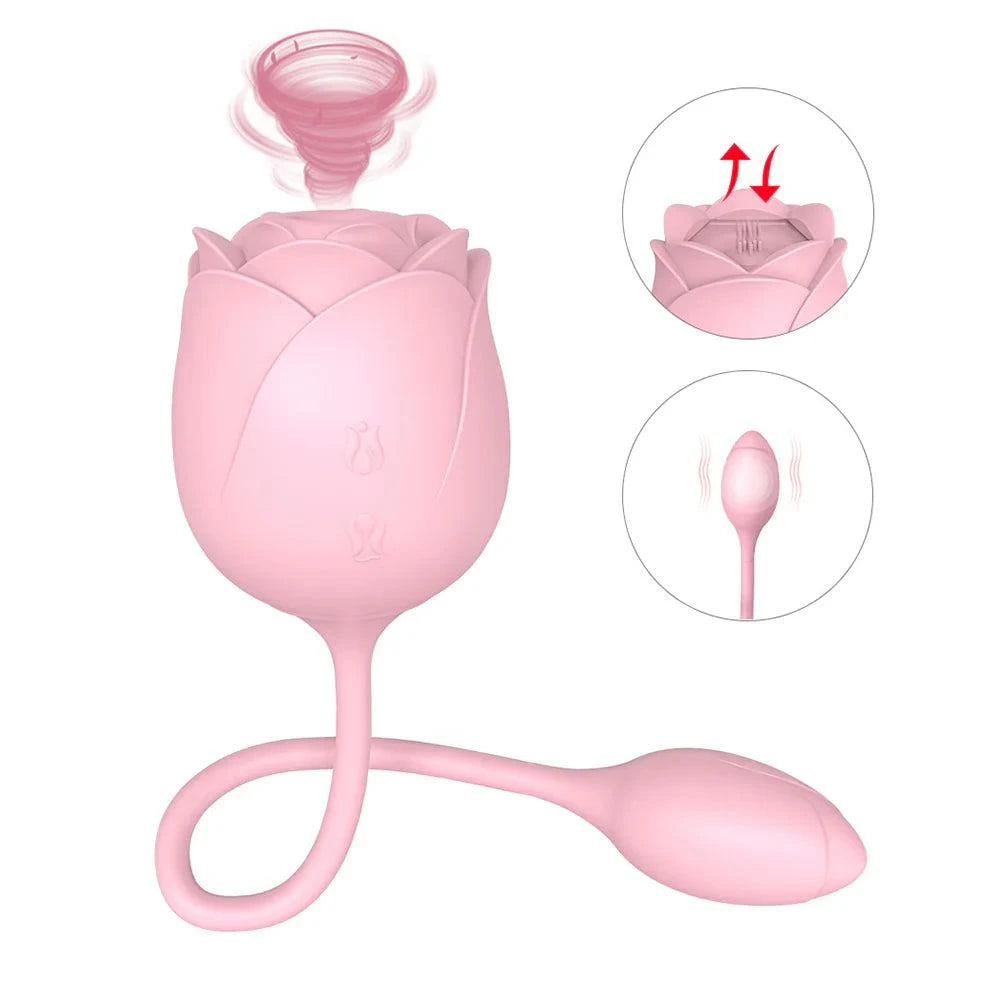 2-in-1 clitoral suction stimulator with egg vibrator offering 9 vibe and 10 suction functions.