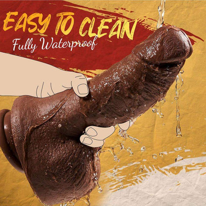 2.45" diameter thick black dildo, fully waterproof, easy to clean, realistic texture.