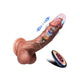 Realistic thrusting dildo vibrator with 8 speeds, heating, and suction cup base.
