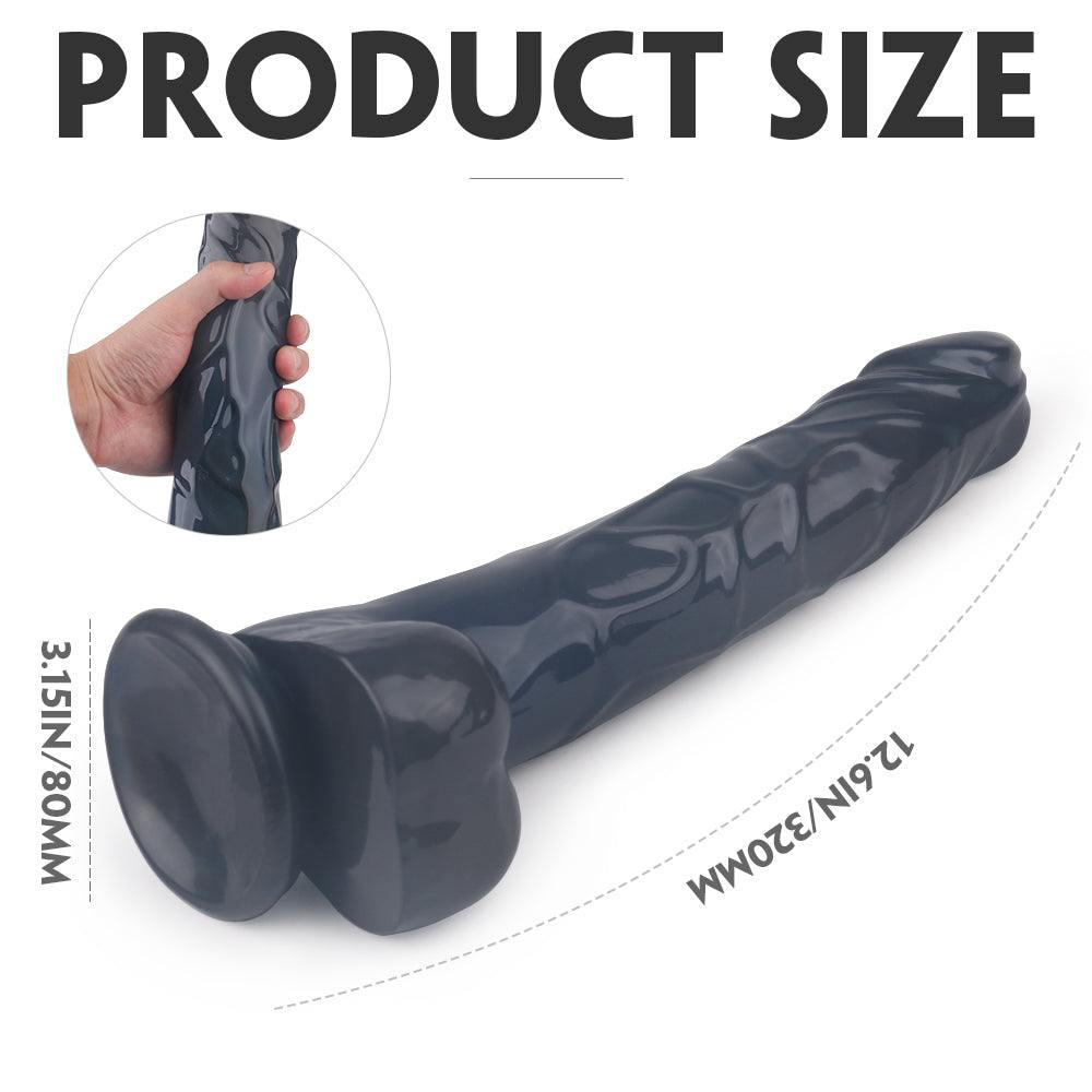 Lifelike Lover Classic Realistic Dildo, 10-inch, flexible with veiny shaft and balls, compatible with harnesses.