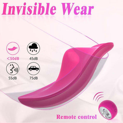 Wearable panty vibrator with remote control, invisible wear design, and soft silicone material.