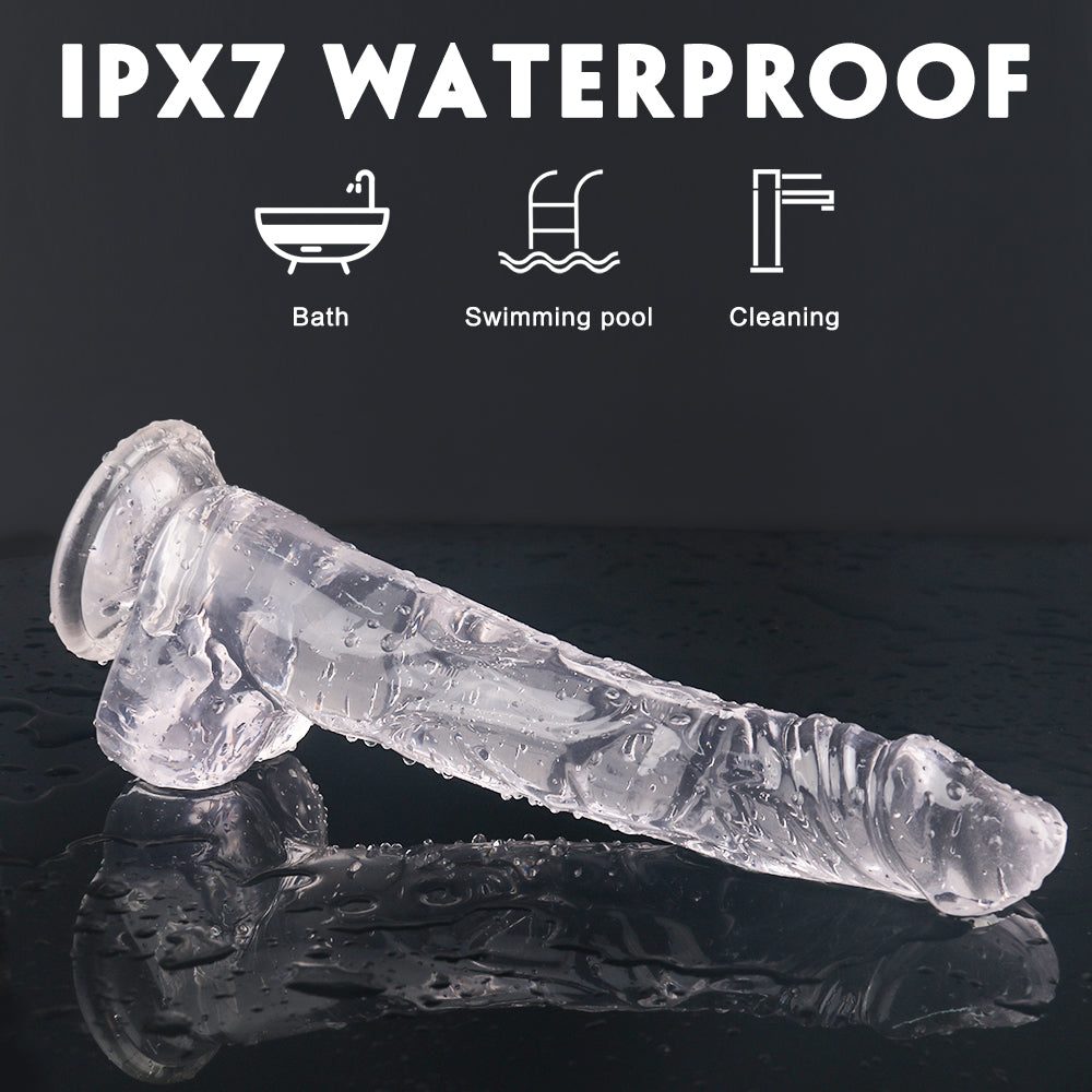 Lifelike Lover Classic Realistic 10-inch dildo with flexible shaft, veiny texture, and compatible with harnesses.