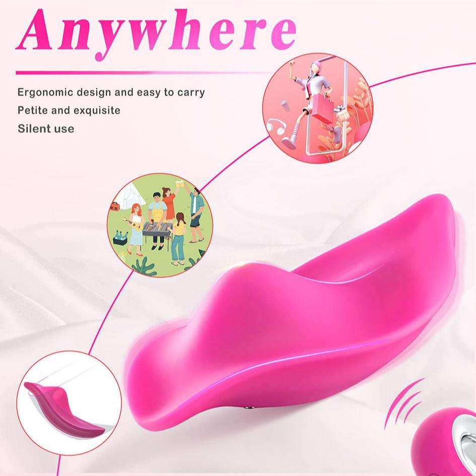 Wearable panty vibrator with ergonomic design, petite size, and silent use for discreet pleasure.