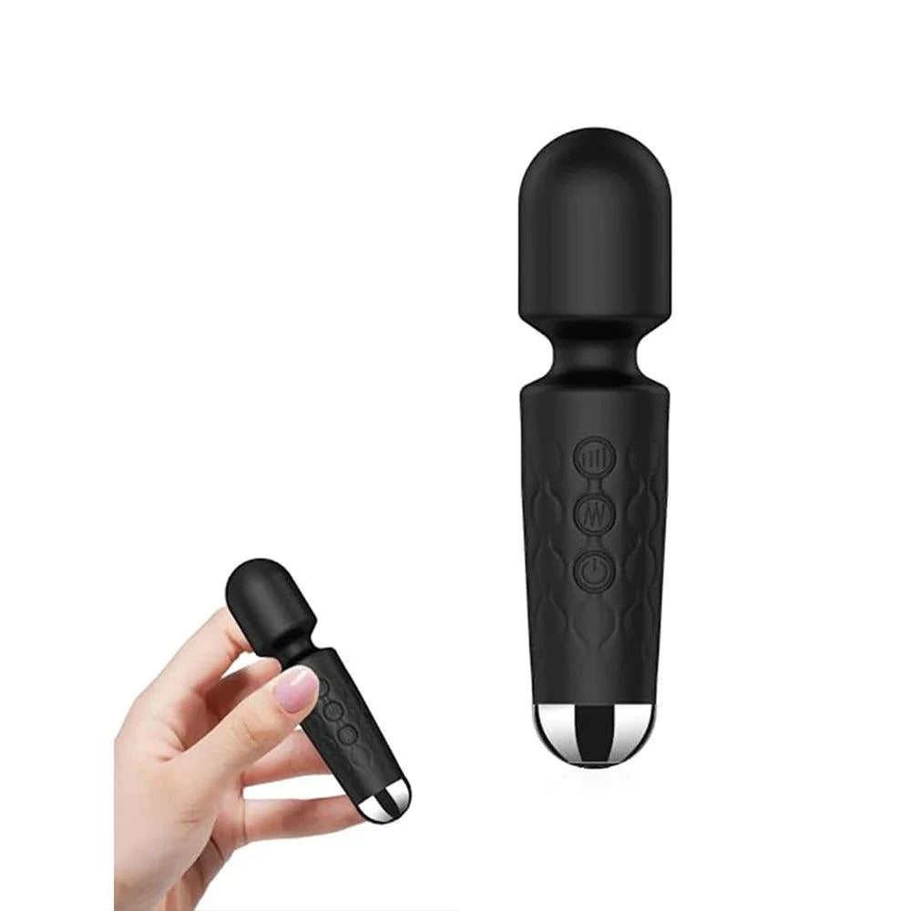 Portable black Knight Vibrator for clitoral stimulation, featuring multiple vibration modes and speeds, lightweight and waterproof design.
