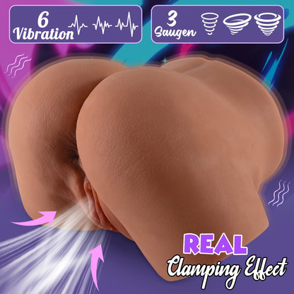 Realistic 3D Textured Sucking Vibrating Male Masturbator with Rechargeable Battery
