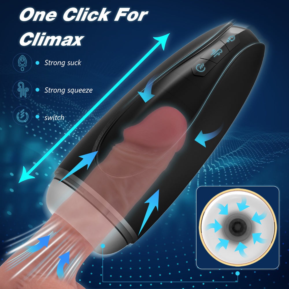 Blowmotion Suction Vibrating Male Masturbator with detachable design for easy cleaning.