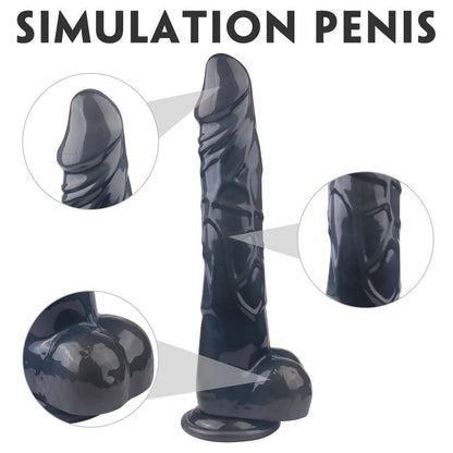 Lifelike Lover Classic realistic dildo with balls and flexible shaft, 10 inches.