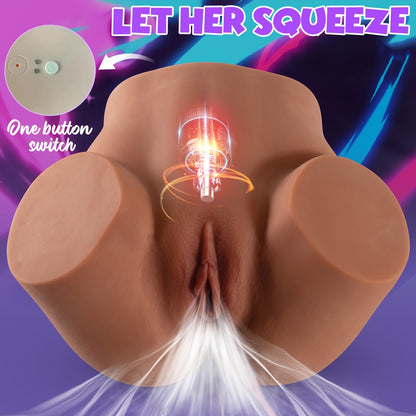 Realistic 3D Textured Sucking Vibrating Male Masturbator with Rechargeable Battery