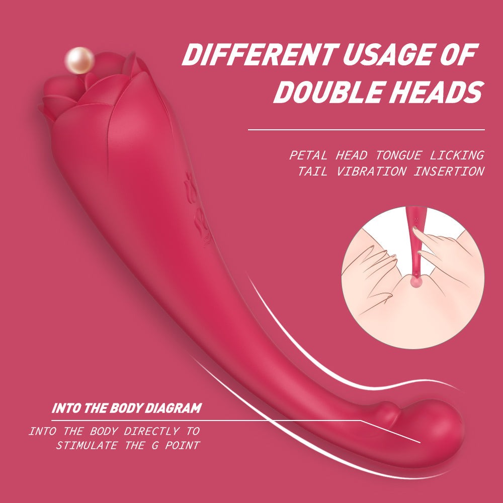 Flower-shaped dildo with lifelike details for clitoral and G-spot stimulation.