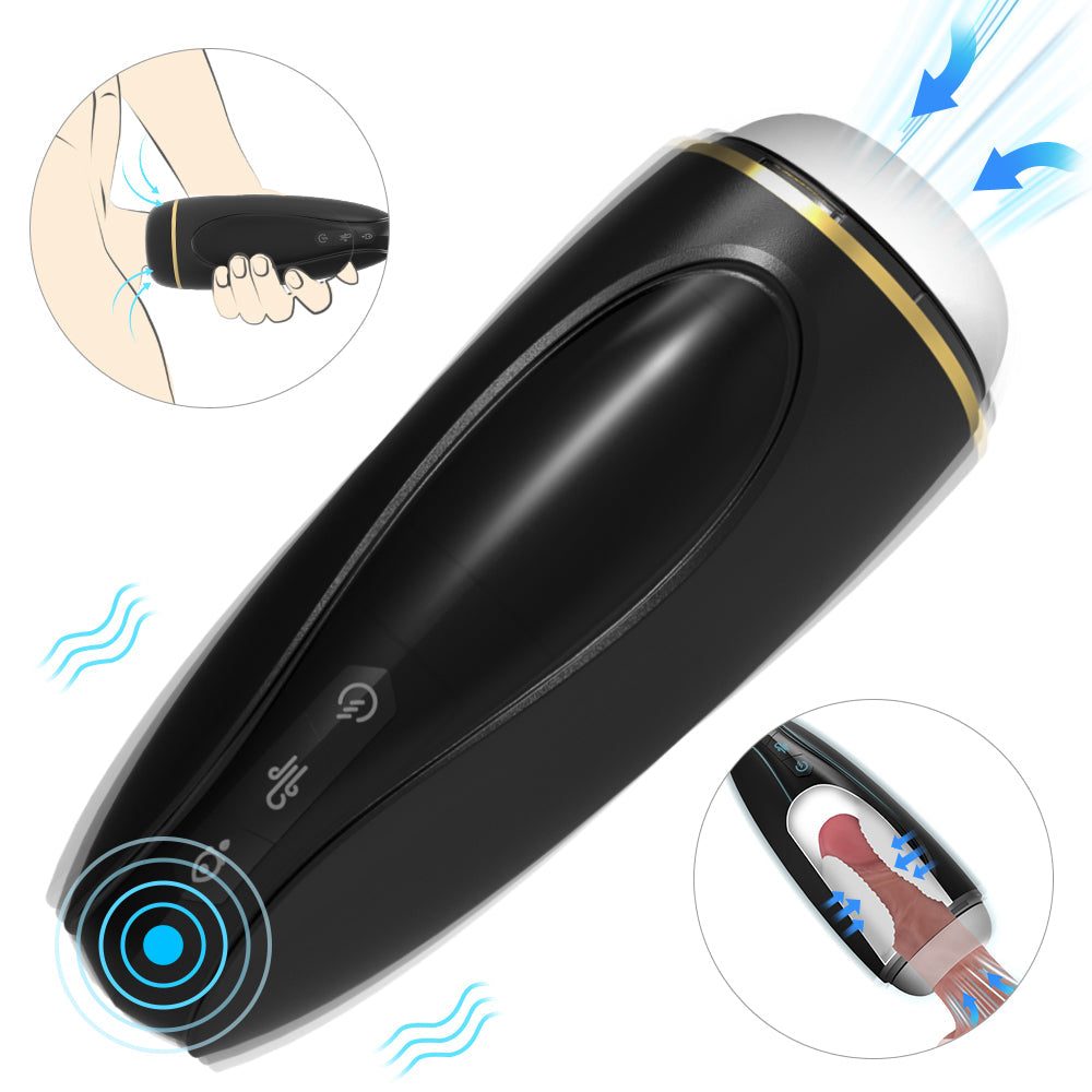 Blowmotion Suction Vibrating Male Masturbator with detachable design for easy cleaning.