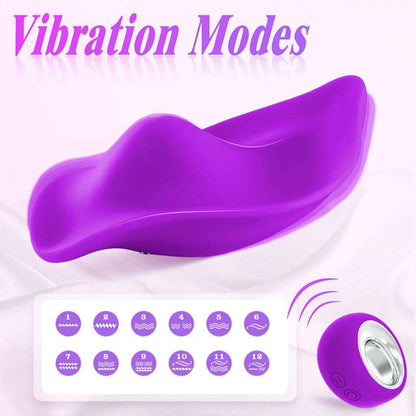 Wearable panty vibrator with remote, 12 vibration modes, and soft silicone design.