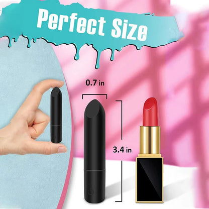 Bullet vibrator with angled tip for precision clitoral stimulation, featuring powerful and silent vibrations, portable design, USB rechargeable, and waterproof.