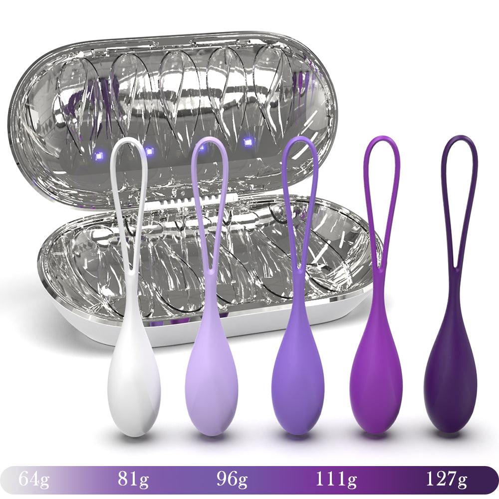 Miracle Medical Grade Kegel Ball set with UV sterilization in stylish gift box.