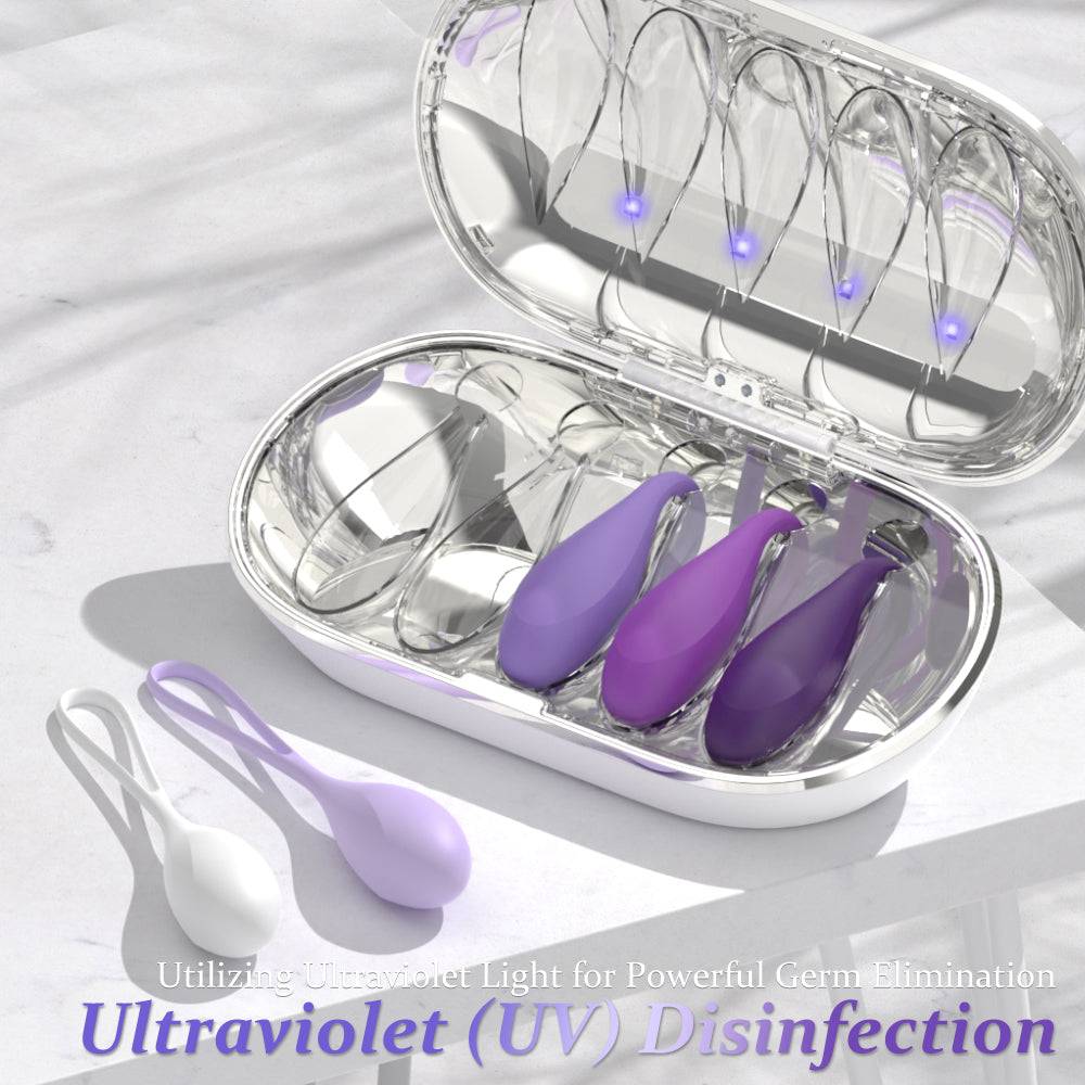 Medical grade Kegel ball with UV sterilization in a stylish, ergonomic design for pelvic strengthening and postpartum recovery.