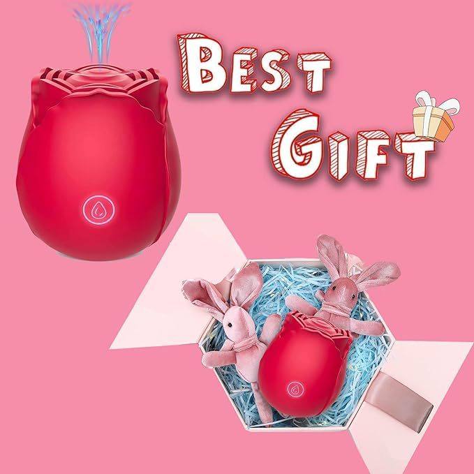 Rose Clitoral Suction Stimulator with 10 suction modes and sleek rose design.