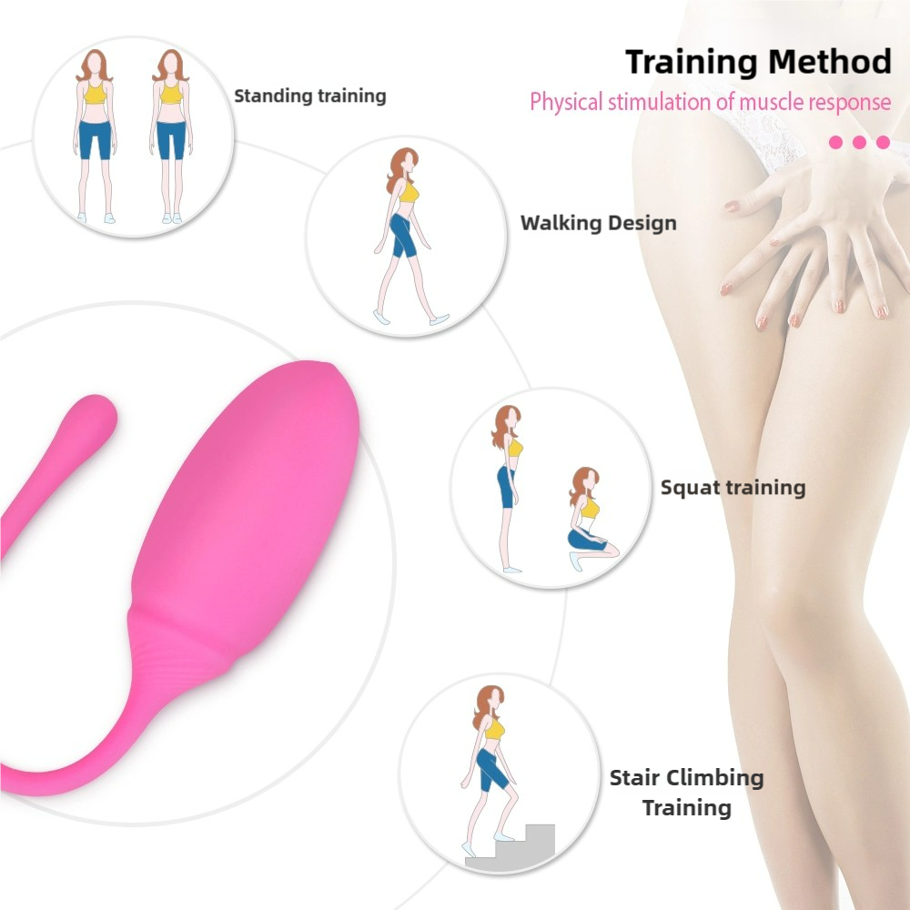 Rose Medical Grade Kegel Exercise Balls for pelvic muscle strengthening with various training methods illustrated.