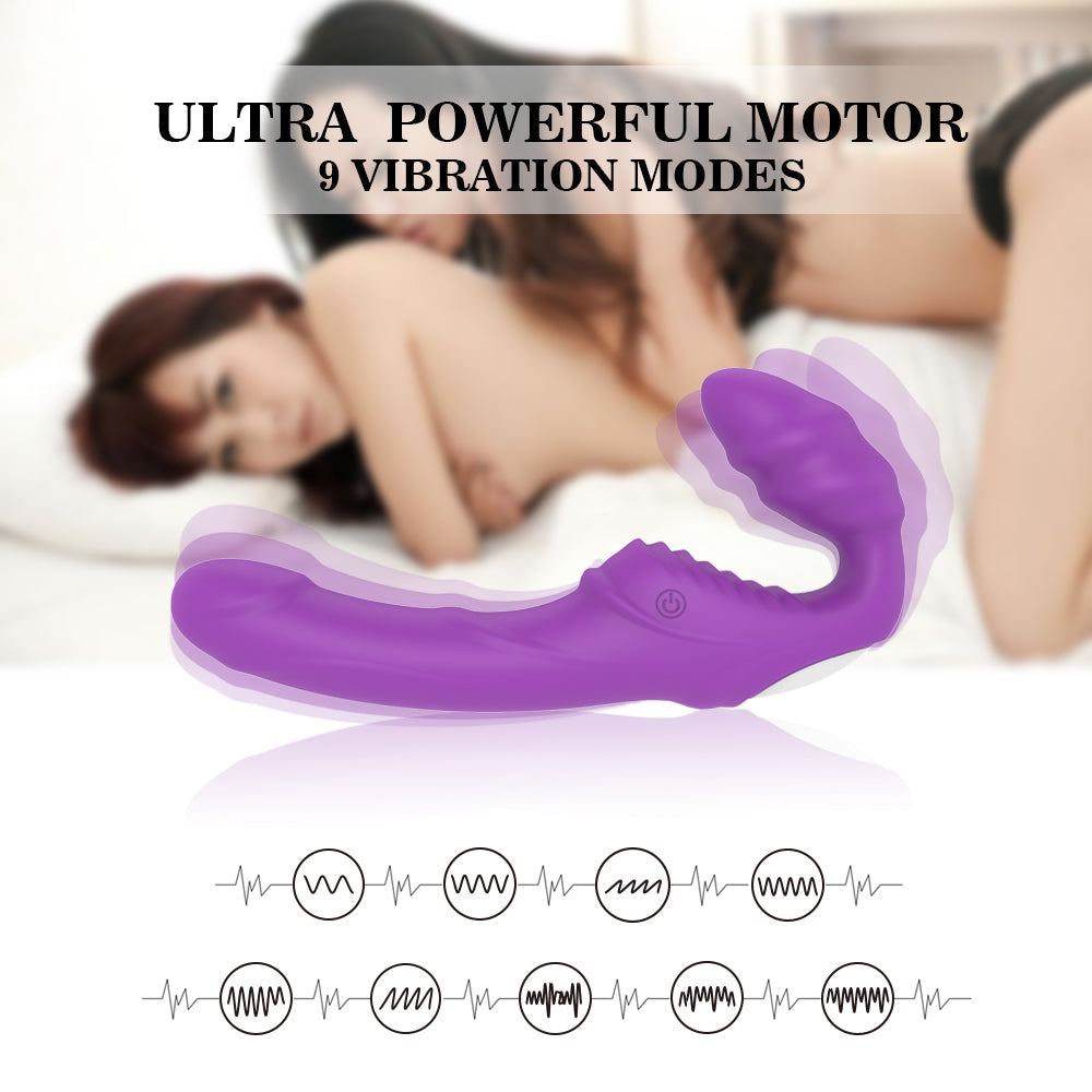 Rechargeable wearable vibrating dildo with dual-head design and USB rechargeable bullet vibrator.