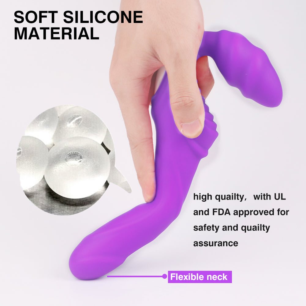 Rechargeable wearable vibrating dildo made of soft silicone, flexible neck, USB rechargeable.
