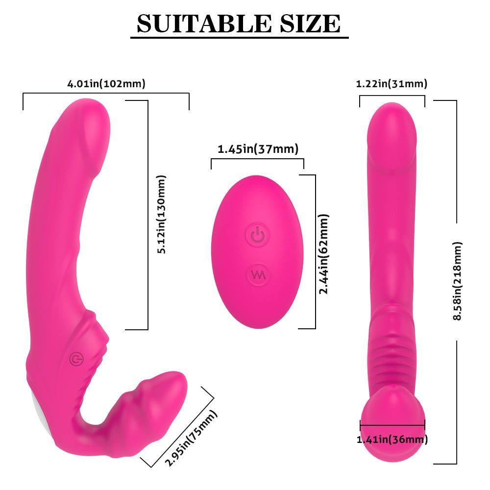 Rechargeable wearable vibrating dildo with dimensions and USB rechargeable bullet vibrator.