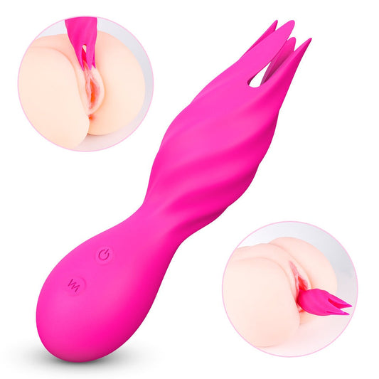 Rechargeable clitoral stimulator vibrator with dual-head vibration and velvet-smooth design.