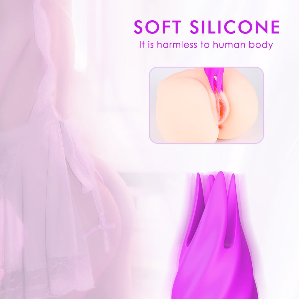 Rechargeable clitoral stimulator with soft silicone design.