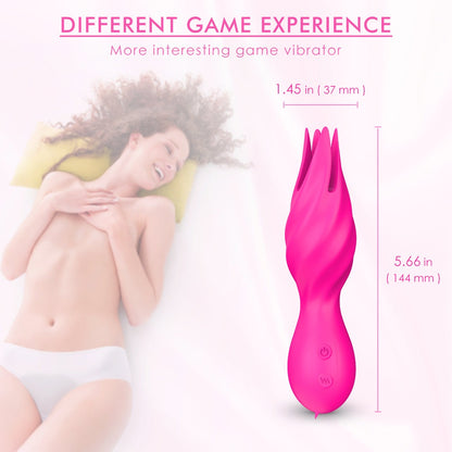 Rechargeable clitoral stimulator with dual-head vibration and flexible tip.