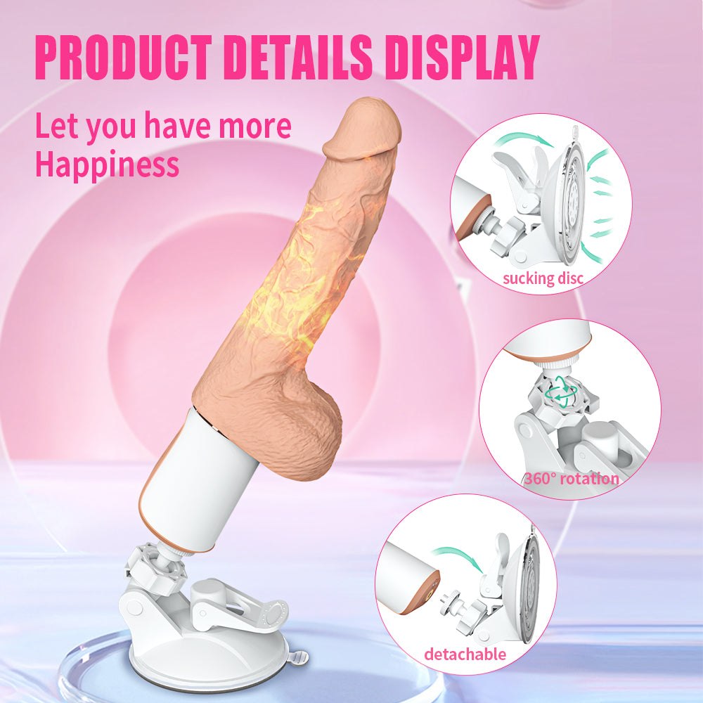 Lifelike Lover Classic realistic dildo vibrator with thrusting and swinging vibrations, skin-like feel, suction cup, and remote control.