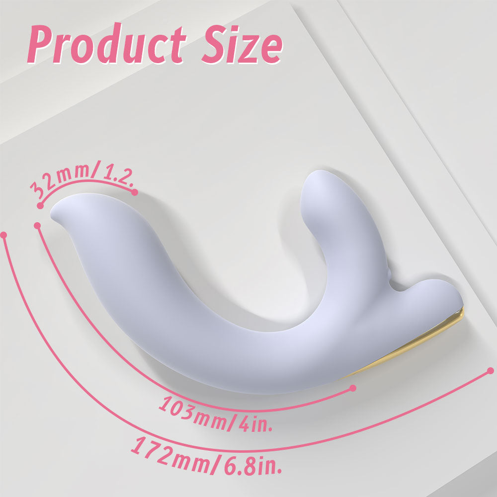 Silky G-Spot vibrator in white, size dimensions 6.8in x 4.1in x 1.2in.
