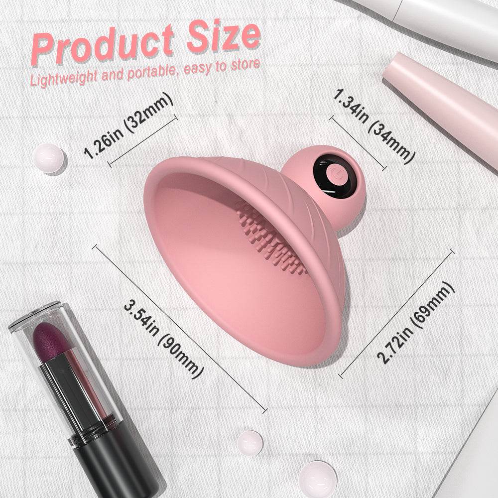 Sunny Baby Nipple Toy with bristle design, shown next to a lipstick for size comparison.