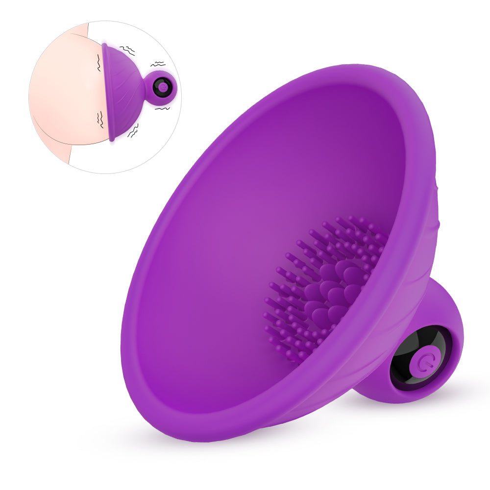 Purple Sunny Baby Nipple Toy with bristle design for tingling sensation and versatile pleasure options.