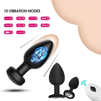 Anal plug adult sex toy with 10 vibration modes, waterproof and rechargeable.