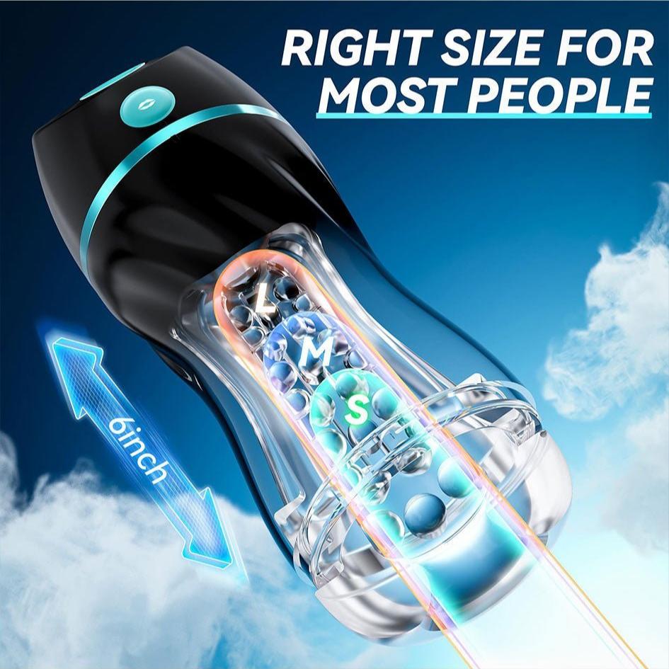 Automatic sucking male masturbator with 7 vibration and 3 suction modes, featuring a soft TPE material and USB rechargeable design.