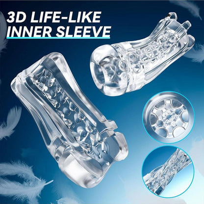 3D life-like inner sleeve of automatic sucking male masturbator with realistic texture.