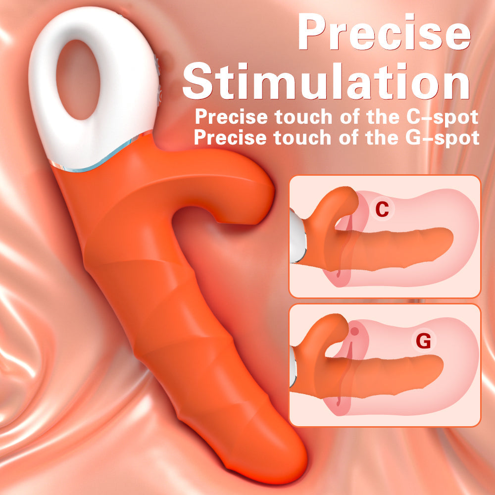 2-in-1 Greedy Girl Dual-Control Suction Vibrator with ribbed texture and clitoral suction stimulation.