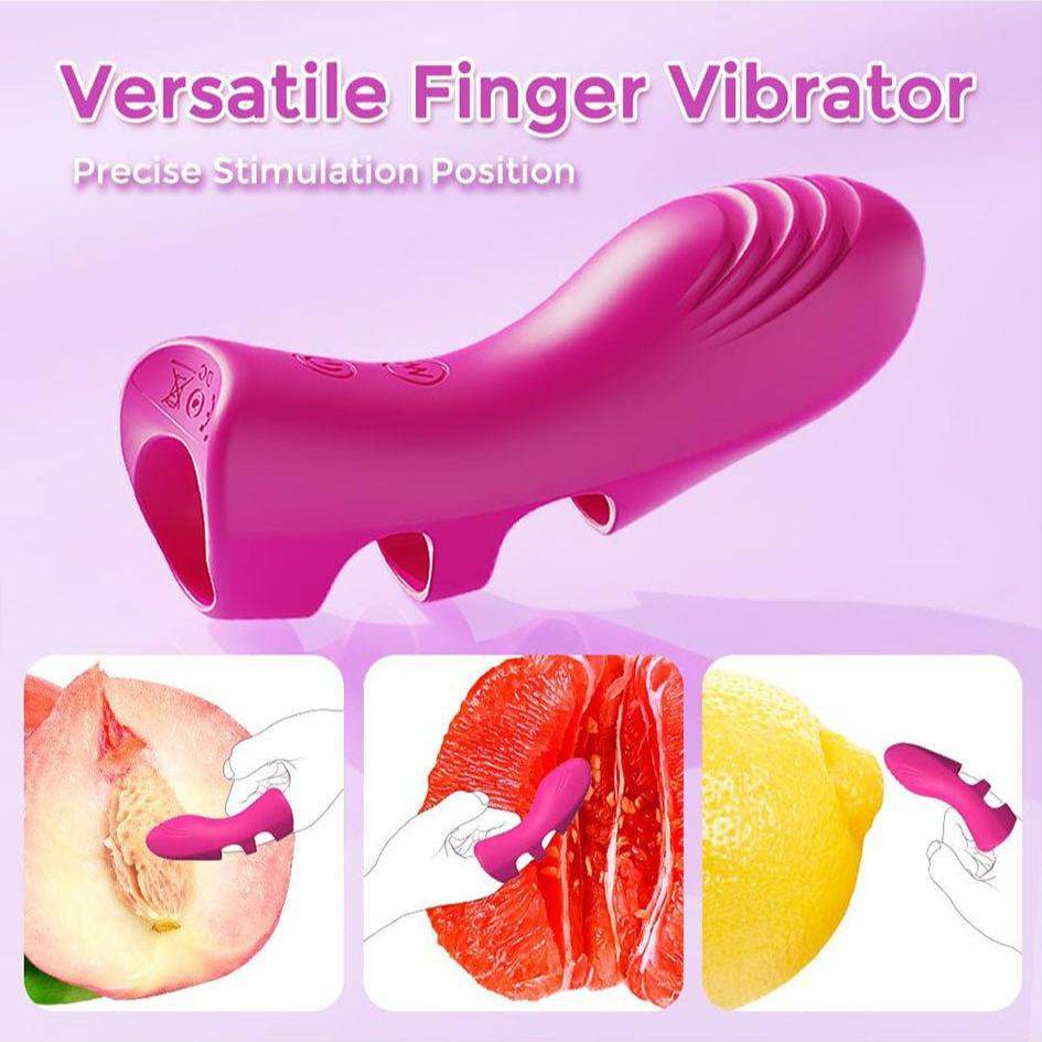 Versatile finger vibrator for precise stimulation, featuring textured design for clitoris and sweet spot pleasure.