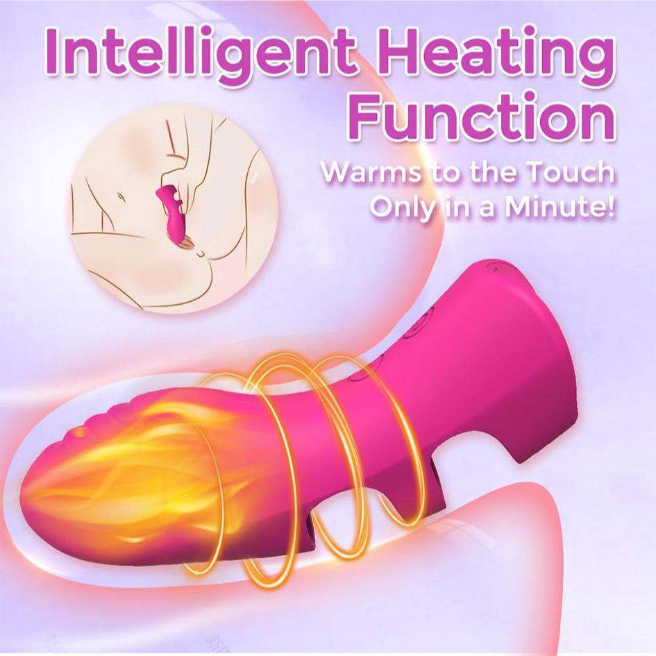 Intelligent heating function finger vibrator with 10 modes, rechargeable, waterproof, and body-safe.