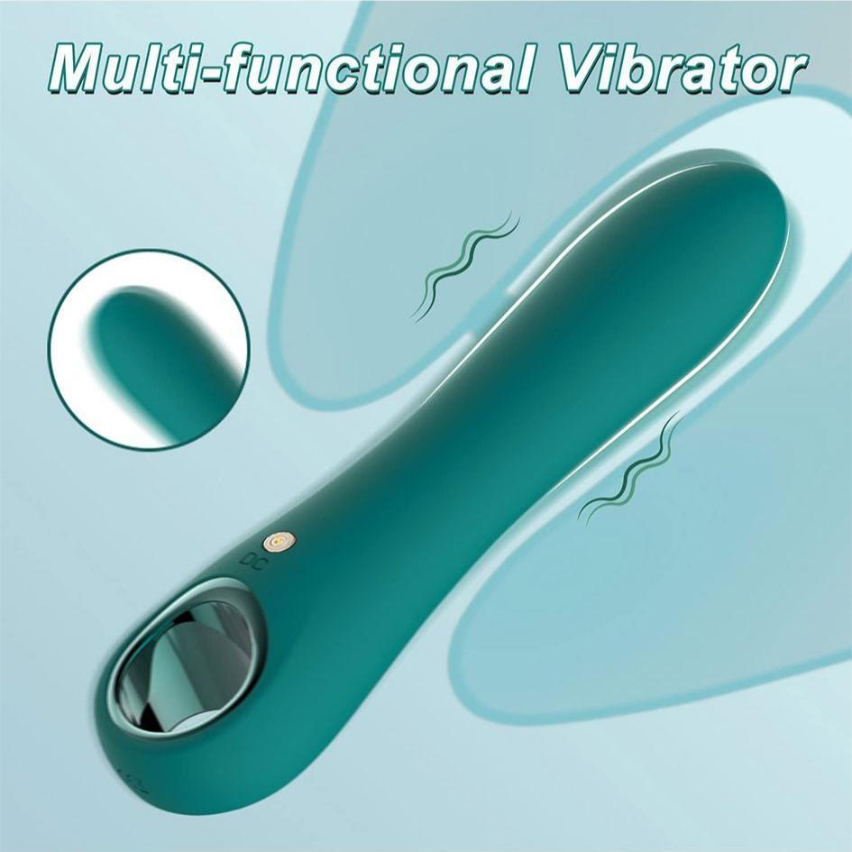 Multi-functional G Spot Vibrator Dildo in green with 10 vibration modes.