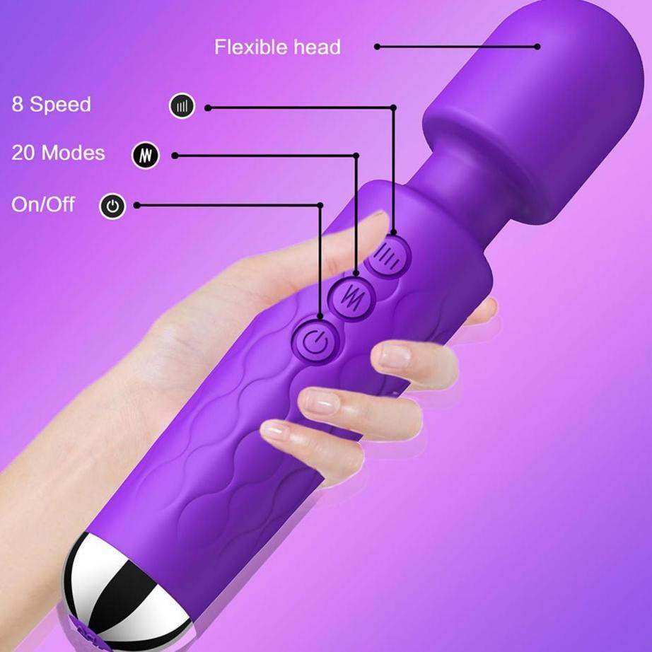 Portable Knight clitoral vibrator with 20 vibration modes and 8 speeds, featuring a flexible head and wireless design.