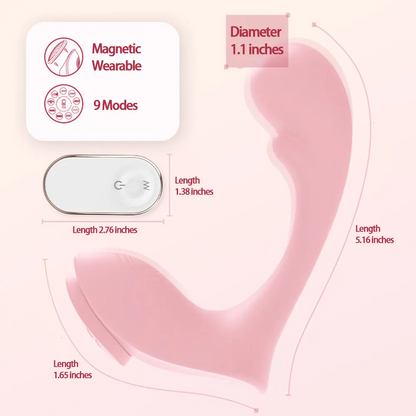 Remote-controlled wearable magnetic vibrating egg with 9 modes, discreet design, and remote.