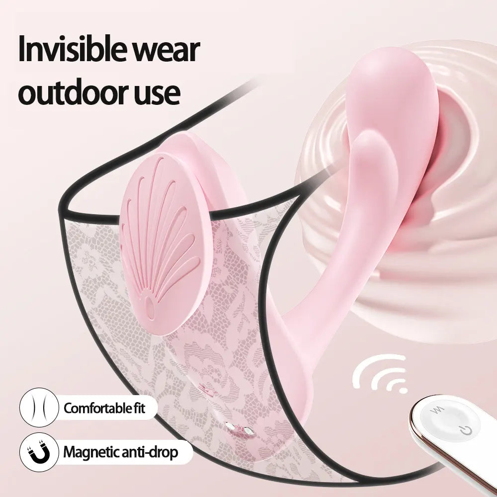 Remote-controlled wearable magnetic vibrating egg with invisible outdoor use, comfortable fit, and 9 modes.